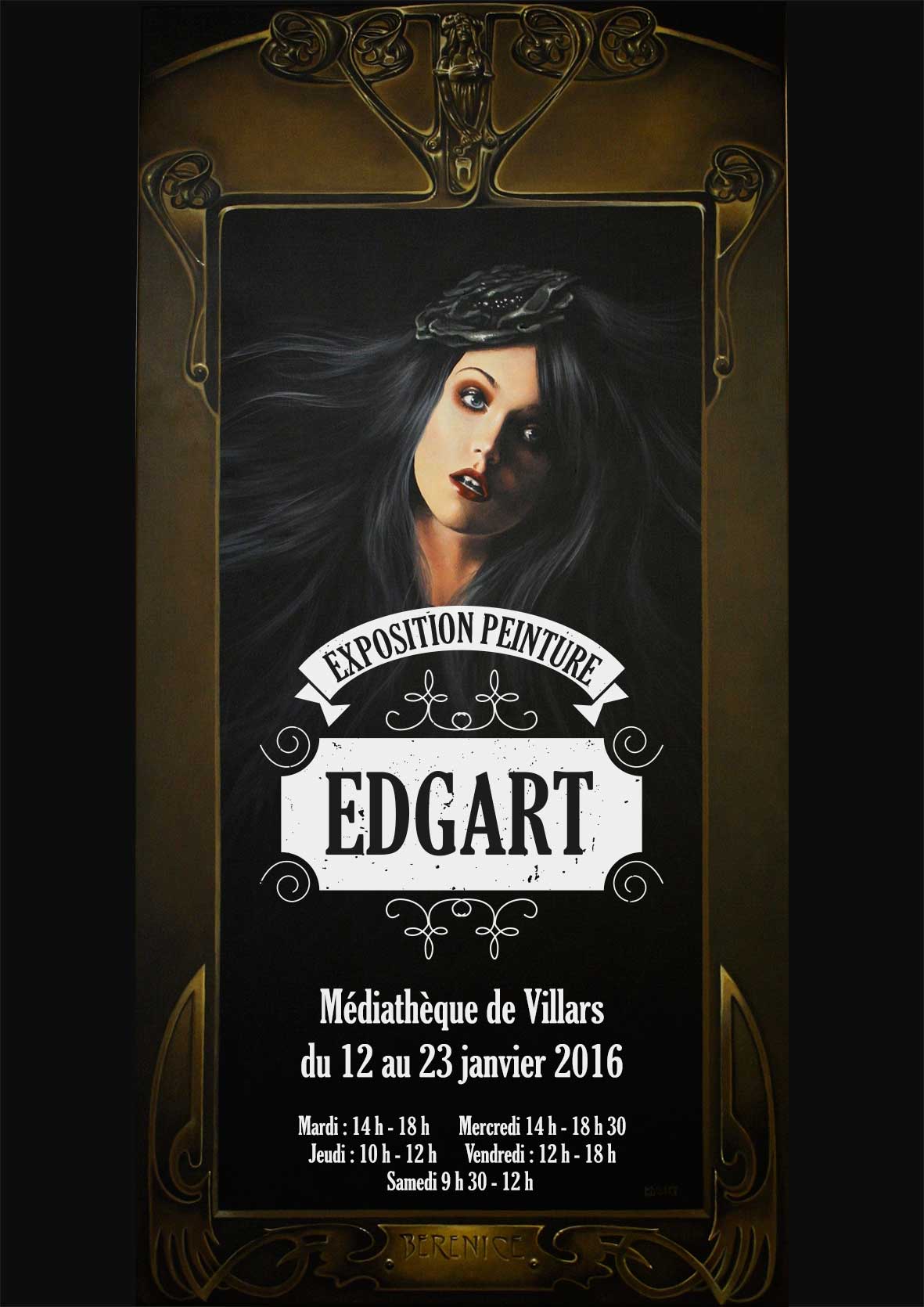 Affiche exposition peintre Edgar à Villars