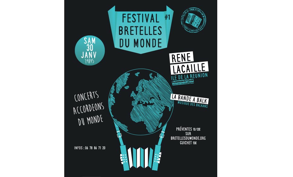 Affiche festival accordéon Bretelles du monde